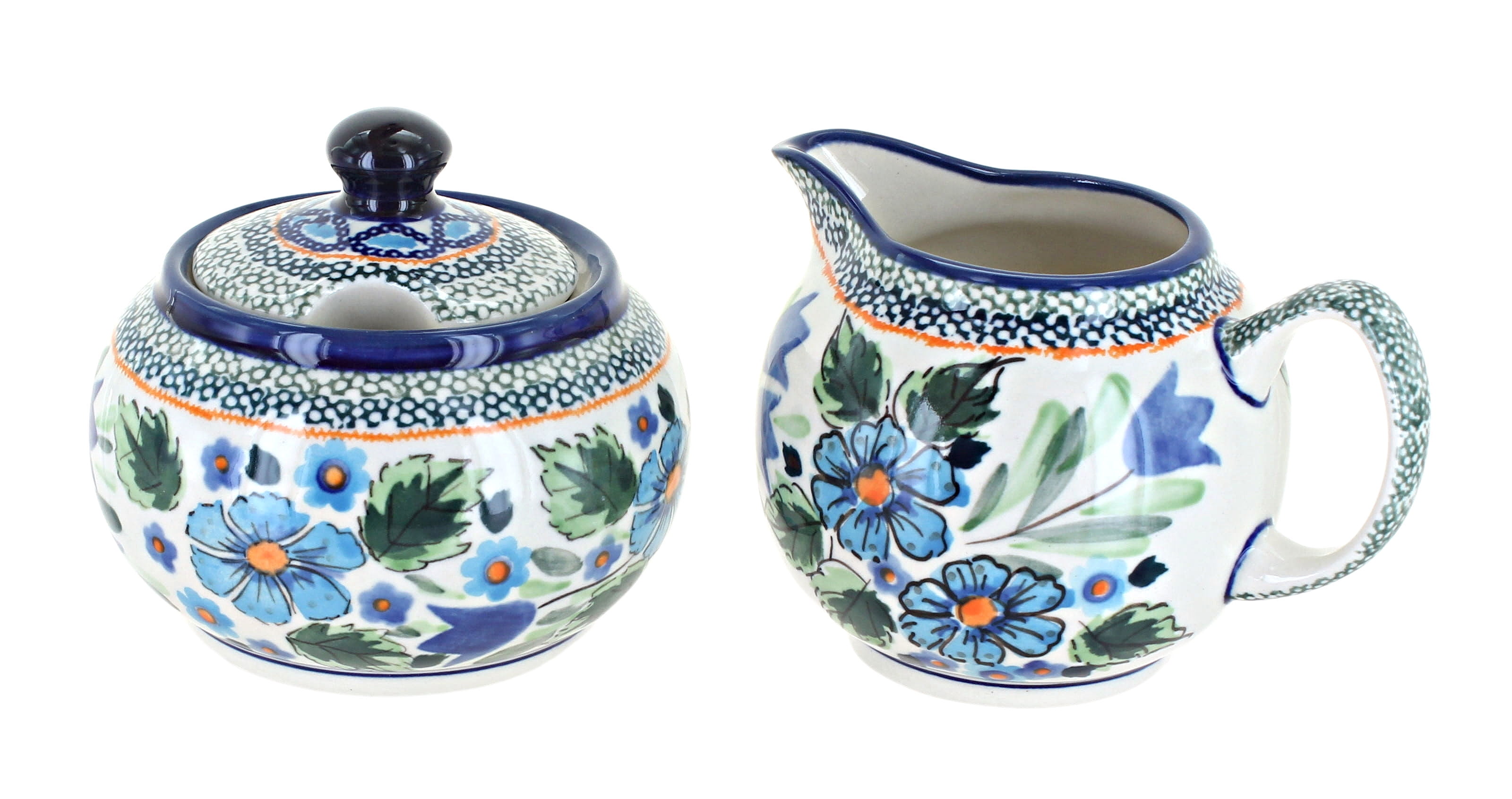 Handcrafted Ceramic Ballina Floral Cream and Sugar Set