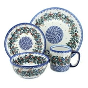 Blue Rose Polish Pottery Berry 16 Piece Dinner Set