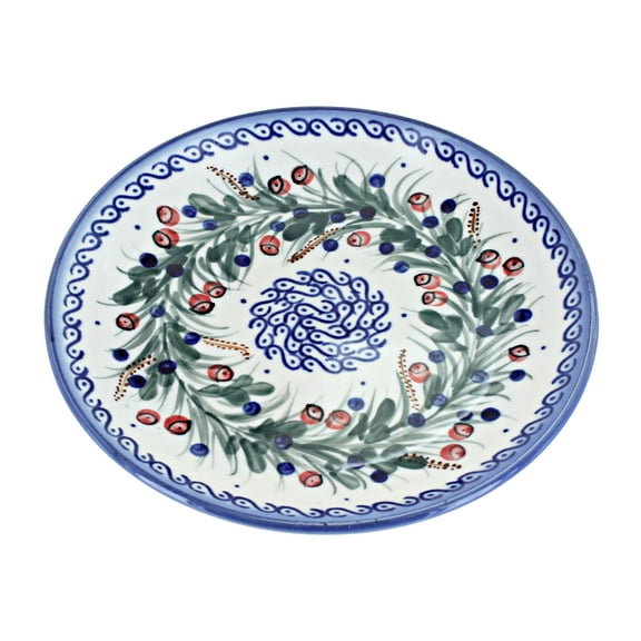 Blue Rose Polish Pottery Berry Dessert Plate