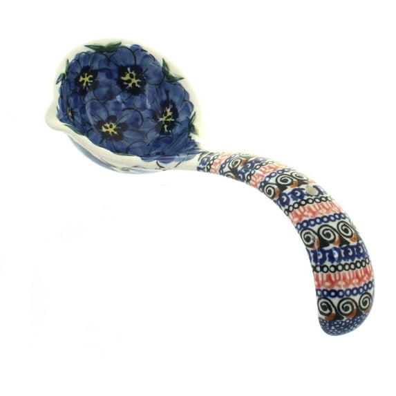 Blue Rose Polish Pottery Blue Art Soup Ladle