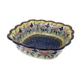 thumbnail image 1 of Blue Rose Polish Pottery Blue Butterfly Medium Square Serving Dish, 1 of 2