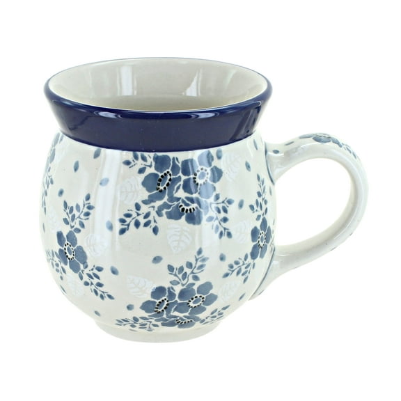 Blue Rose Polish Pottery Blue Fleur Bubble Mug