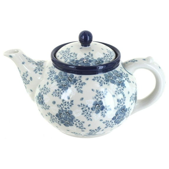 Blue Rose Polish Pottery Blue Fleur Medium Teapot