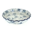thumbnail image 1 of Blue Rose Polish Pottery Blue Fleur Pie Plate, 1 of 2