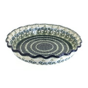 Blue Rose Polish Pottery Blue Posy Pie Plate
