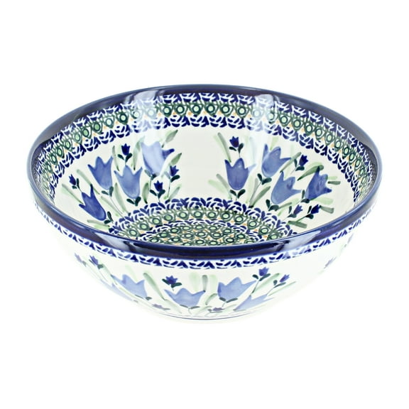Blue Rose Polish Pottery Blue Tulip Medium Serving Bowl