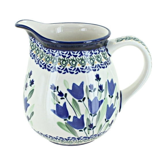 Blue Rose Polish Pottery Blue Tulip Small Pitcher