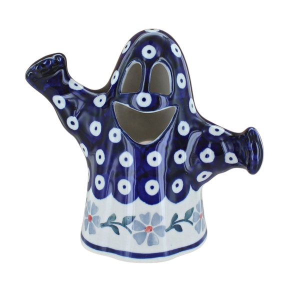 Blue Rose Polish Pottery Blue Violet Ghost Luminary
