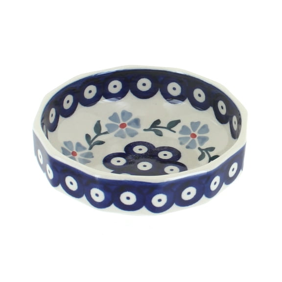 Blue Rose Polish Pottery Blue Violet Small Angular Bowl