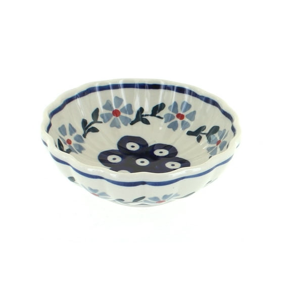 Blue Rose Polish Pottery Blue Violet Small Scallop Bowl