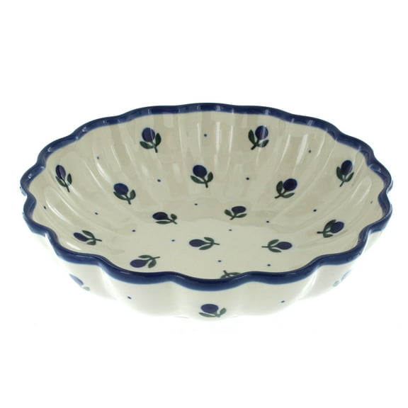 Blue Rose Polish Pottery Blueberry Medium Scallop Dish