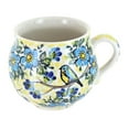 thumbnail image 1 of Blue Rose Polish Pottery Bluebird Garden Bubble Mug, 1 of 2