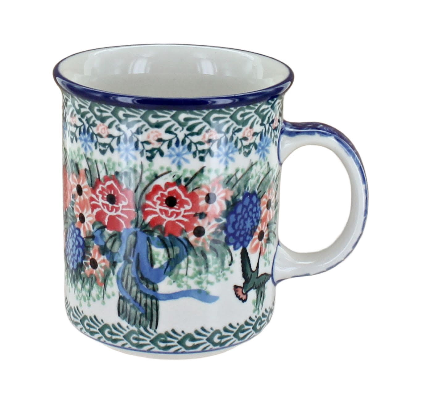 コーヒー BLUE ROSE Blue Rose Polish Pottery Blush Bouquet Small Coffee Mug - Walmart.com