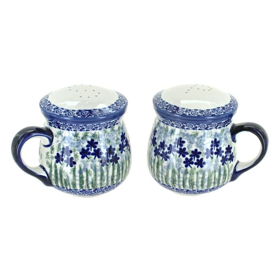 Blue Rose Polish Pottery Brienna Salt & Pepper Shakers with Handles