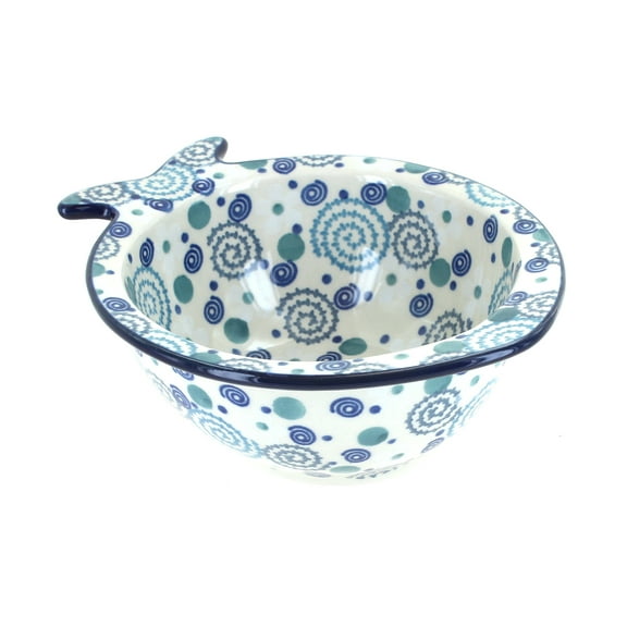 Blue Rose Polish Pottery Bubbles Fish Bowl