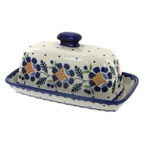 Blue Rose Polish Pottery Butter Dish
