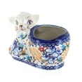 thumbnail image 1 of Blue Rose Polish Pottery Butterfly Bunny Basket, 1 of 2