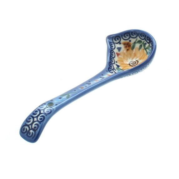 Blue Rose Polish Pottery Butterfly Gravy Ladle