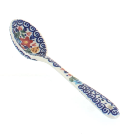 Blue Rose Polish Pottery Butterfly Soup Spoon