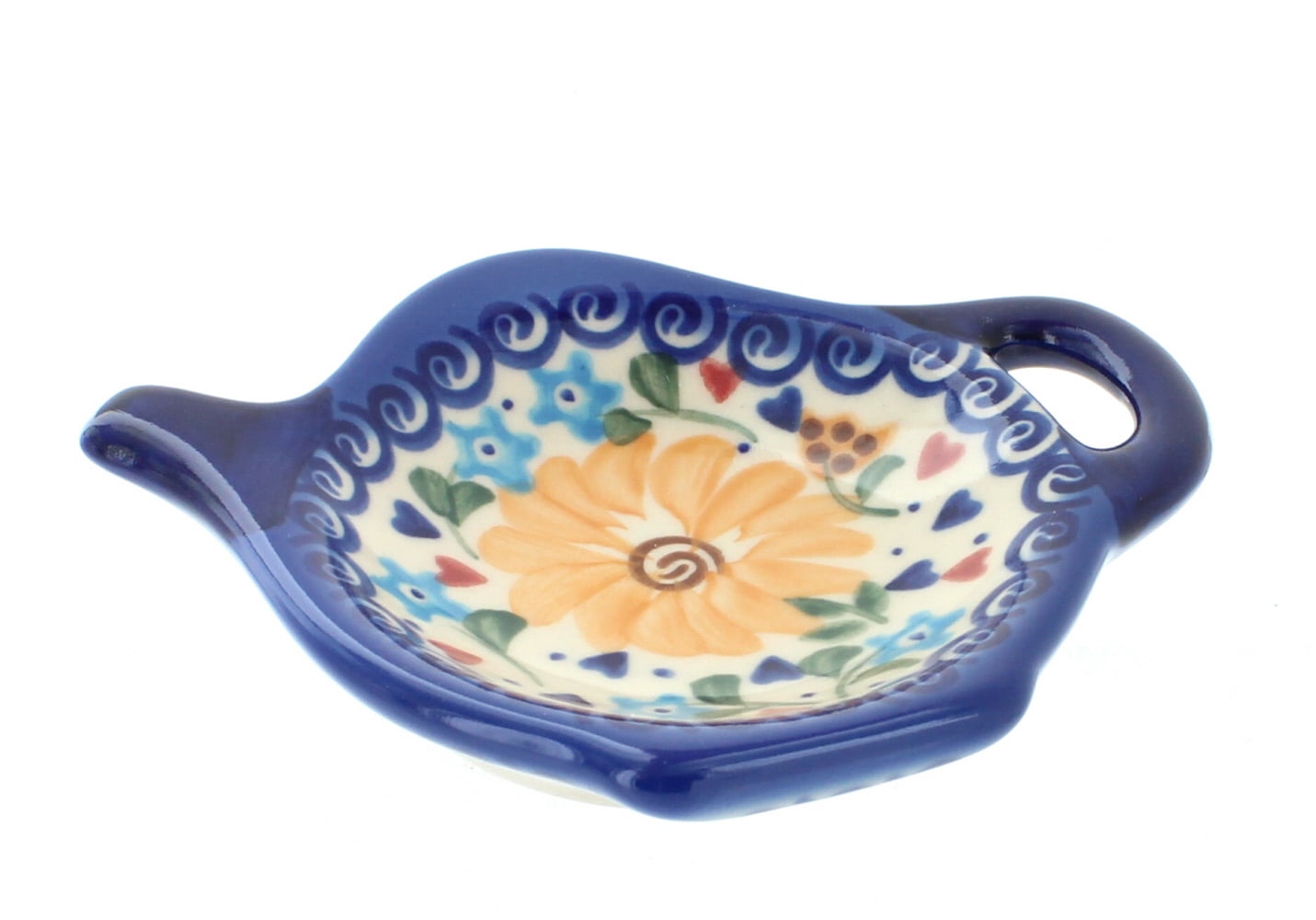 Blue Rose Polish Pottery Butterfly Tea Bag Holder