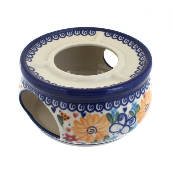 Blue Rose Polish Pottery Butterfly Teapot Warmer