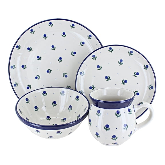 Blue Rose Polish Pottery Ceramika Artystyczna Dinnerware (16 PC)