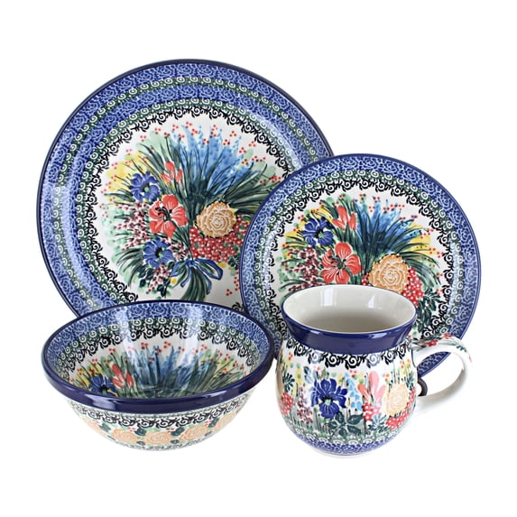 Blue Rose Polish Pottery Ceramika Artystyczna Dinnerware (16 PC)