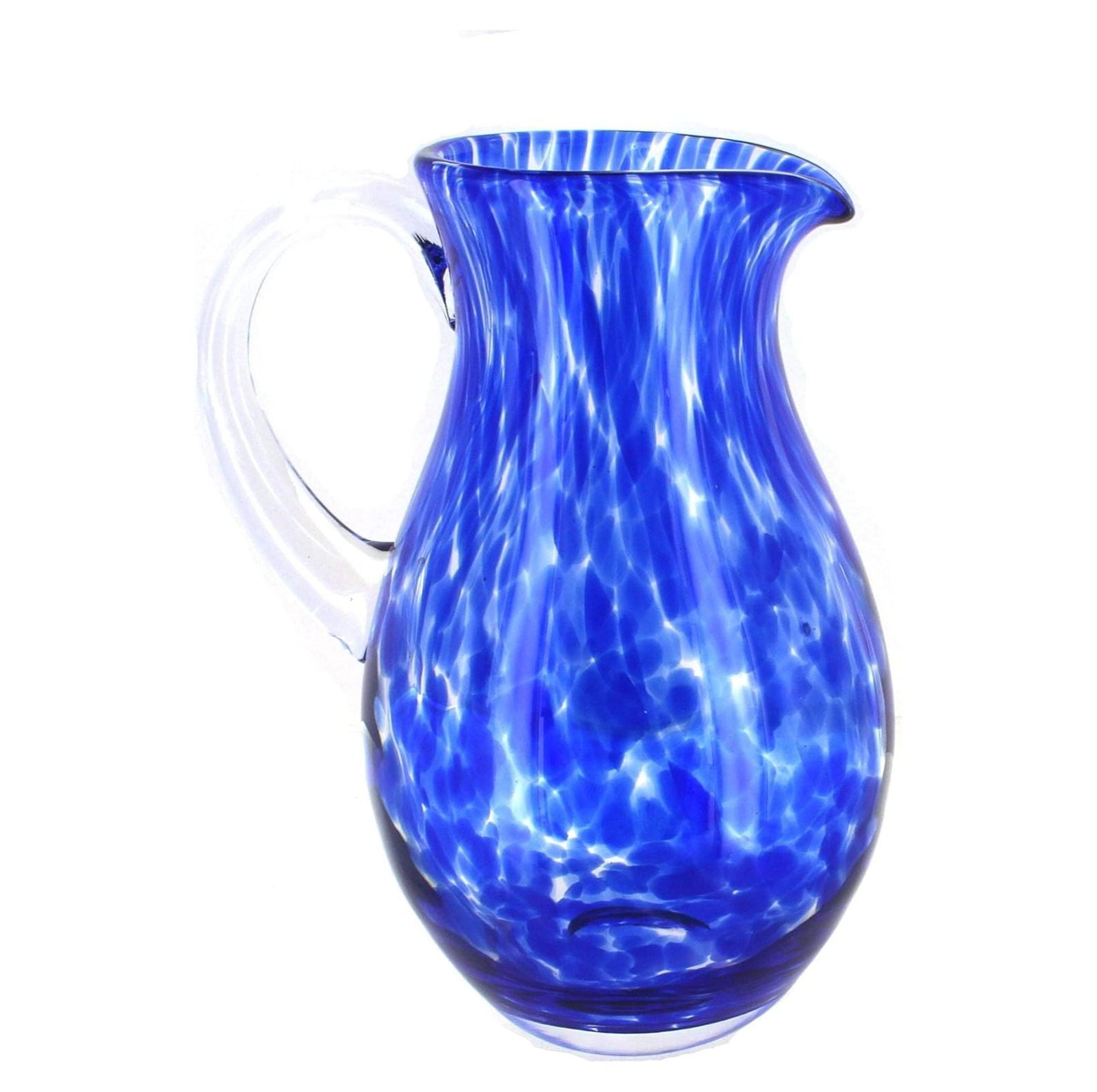 Blue Rose Polish Pottery Cobalt Confetti Glass Pitcher