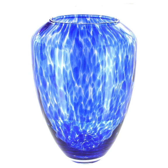 Blue Rose Polish Pottery Cobalt Confetti Large Glass Vase