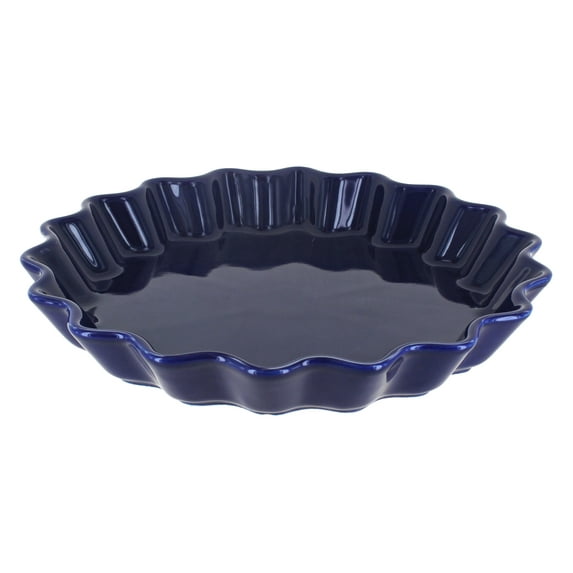 Blue Rose Polish Pottery Cobalt Quiche Dish