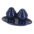 thumbnail image 1 of Blue Rose Polish Pottery Cobalt Salt & Pepper Shakers with Plate, 1 of 2