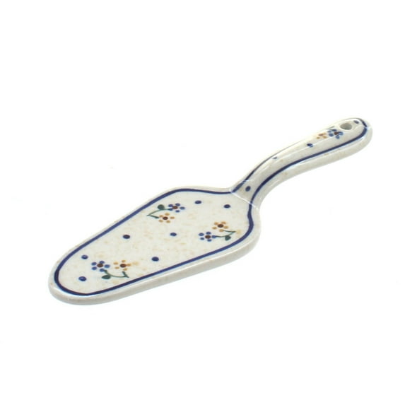 Blue Rose Polish Pottery Country Meadow Cake Server