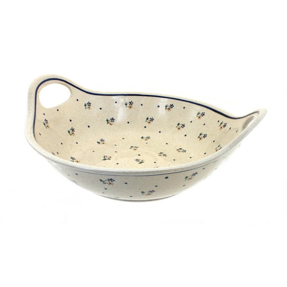 Blue Rose Polish Pottery Country Meadow Deep Bowl with Handles