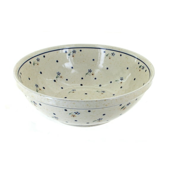 Blue Rose Polish Pottery Country Meadow Large Serving Bowl