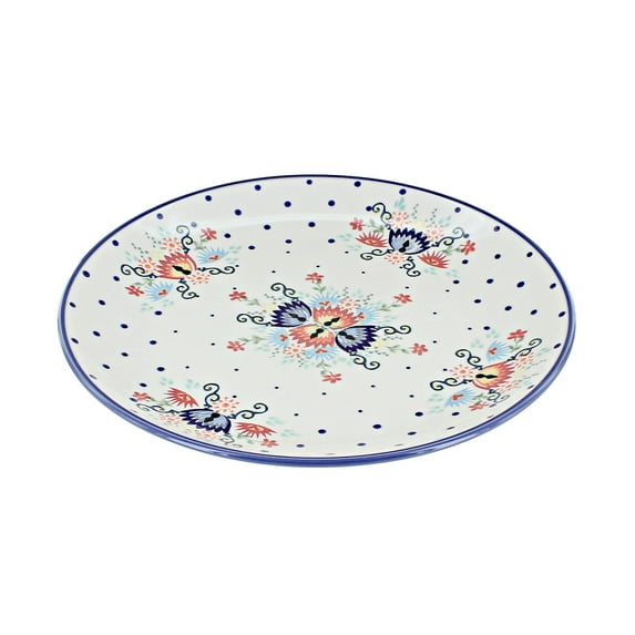 Blue Rose Polish Pottery Desert Flower Dinner Plate