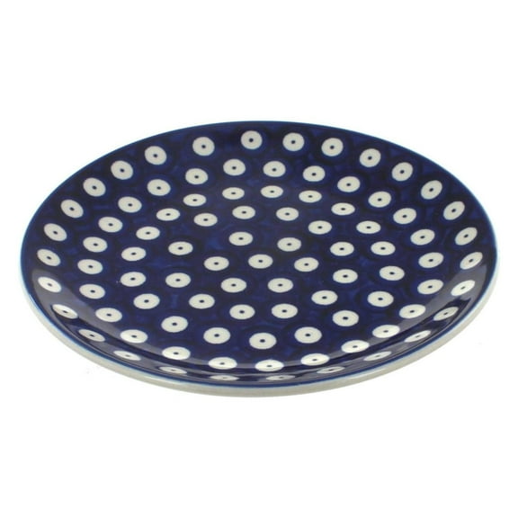 Blue Rose Polish Pottery Dots Dessert Plate