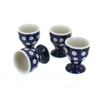 Blue Rose Polish Pottery Dots Egg Cup Set