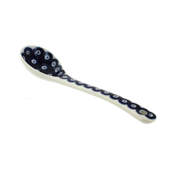 Blue Rose Polish Pottery Dots Sugar Spoon