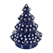 Blue Rose Polish Pottery Dots Tree Luminary