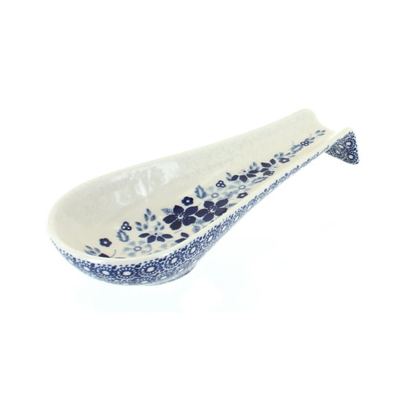 Blue Rose Polish Pottery Elizabeth Medium Spoon Rest