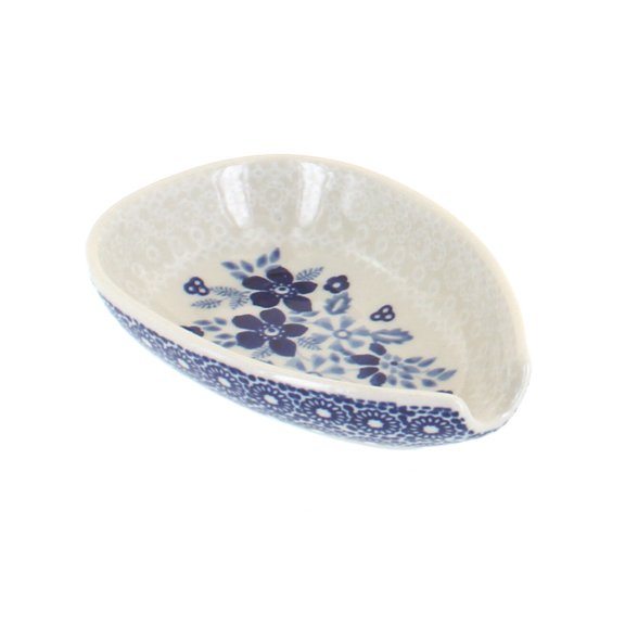 Blue Rose Polish Pottery Elizabeth Small Spoon Rest