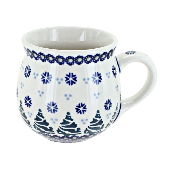 Blue Rose Polish Pottery Festive Fir Bubble Mug