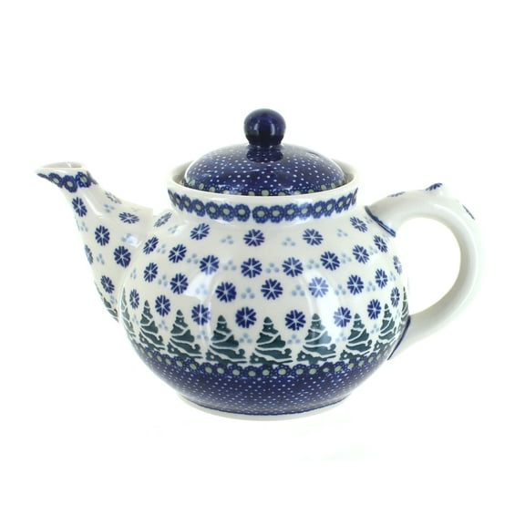 Blue Rose Polish Pottery Festive Fir Teapot