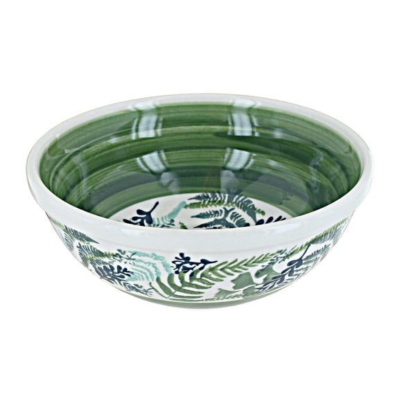 Blue Rose Polish Pottery Floating Fern Cereal/Soup Bowl