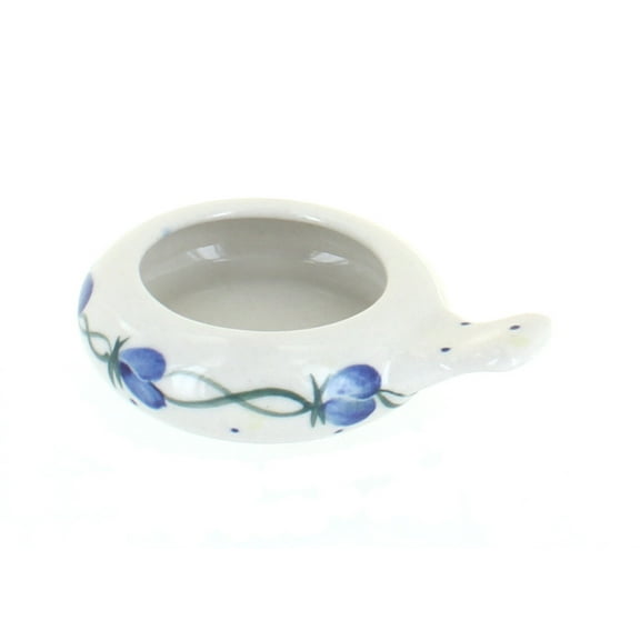 Blue Rose Polish Pottery Forget Me Not Candle Holder