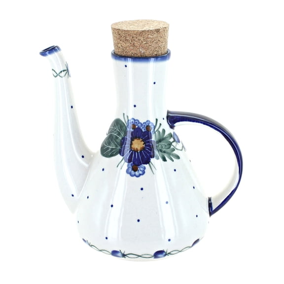Blue Rose Polish Pottery Forget Me Not Olive Oil Container