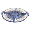 thumbnail image 1 of Blue Rose Polish Pottery Garden Bouquet Chip & Dip Plate, 1 of 2