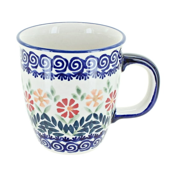 Blue Rose Polish Pottery Garden Bouquet Coffee Mug