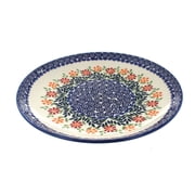 Blue Rose Polish Pottery Garden Bouquet Dinner Plate