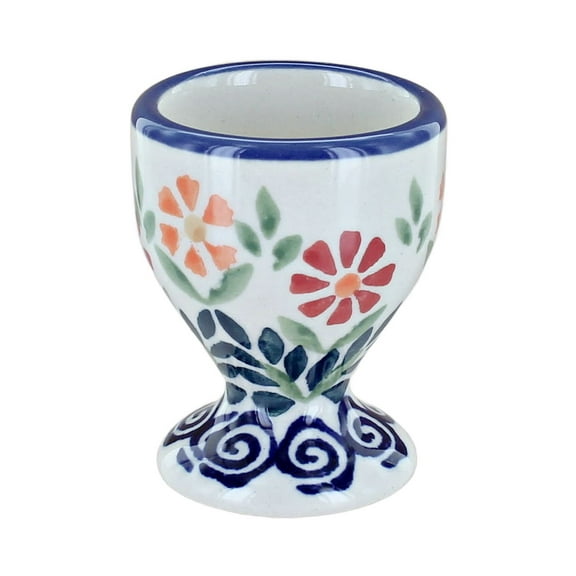 Blue Rose Polish Pottery Garden Bouquet Egg Cup